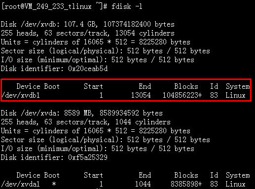 Linux系统手动格式化小于2TB数据盘操作指引 _Linux系统手动格式化小于2TB数据盘_03